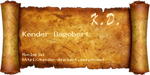 Kender Dagobert névjegykártya